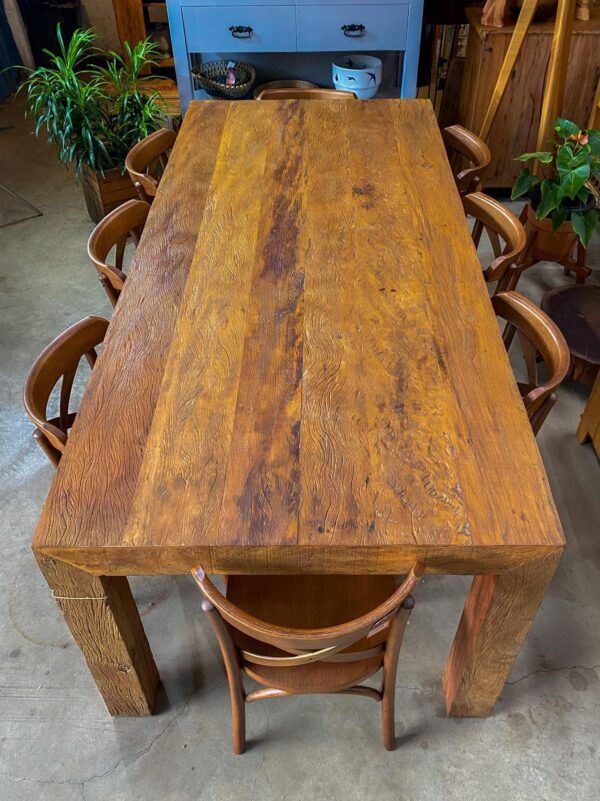 MESA RUSTICA DE JANTAR MADEIRA PEROBA ROSA – 6 ou 8LUGARES – RETANGULAR - Image 2