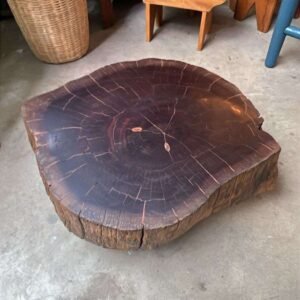 Mesa de Centro Tora Rústica de Madeira Maciça