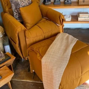 Poltrona Reclinável com Puff para Sala de Estar