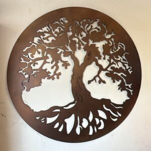 Mandala Arvore da Vida Redonda em Ferro